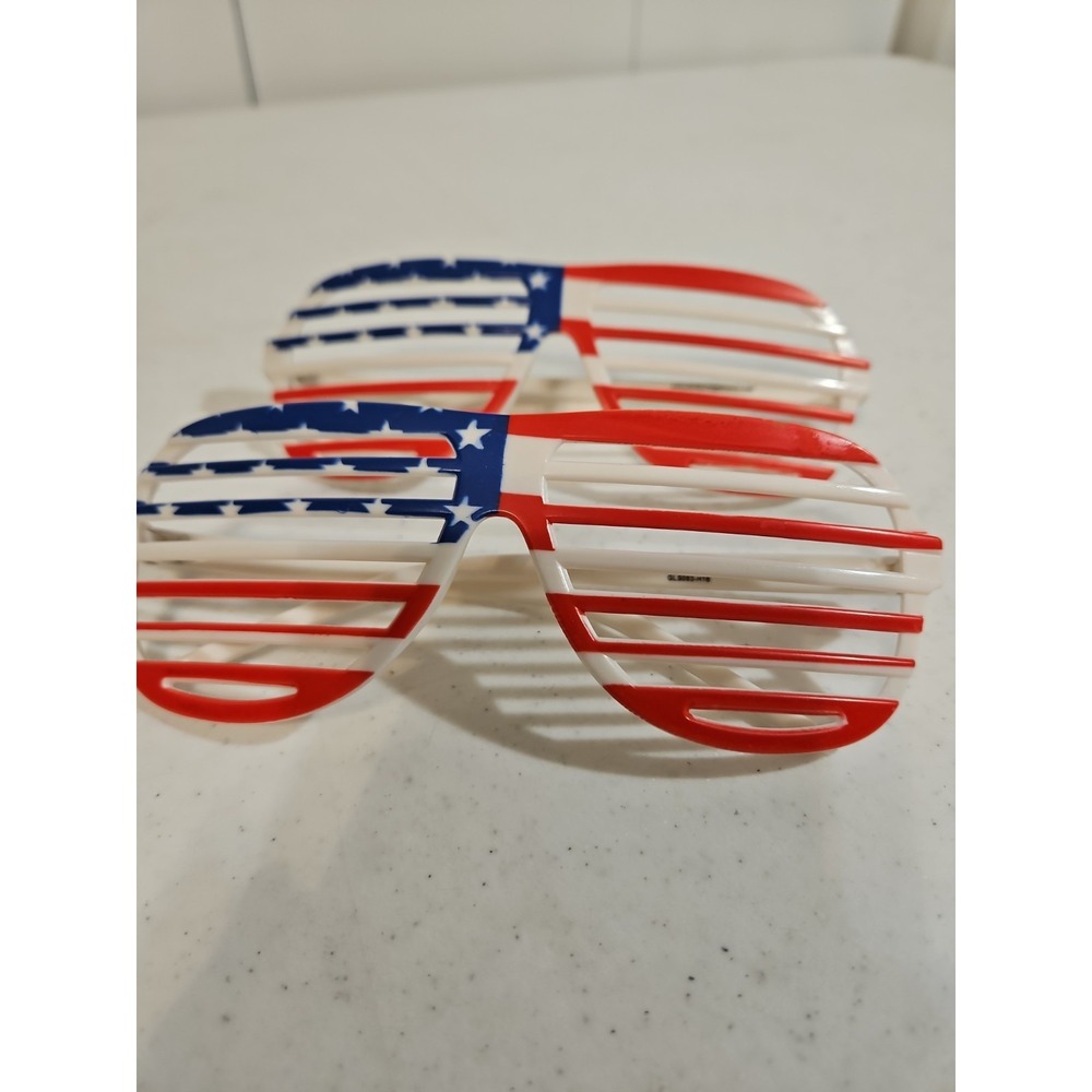 4th of july U.S.A flag hip hop sunglasses 2 Pair Red White Blue Sonic Logo New